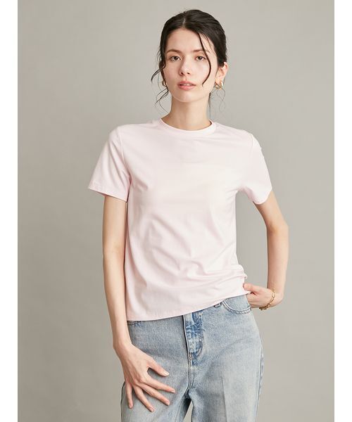 Mila Owen(ミラオーウェン)の「【接触冷感】【冷感持続】ICEDFABRICコンパクトTシャツ(Tシャツ/カットソー・レディース・ホワイト/ライトブルー/ネイビー/レッド/ピンク/ブラウン・1/0)」の10枚目の写真