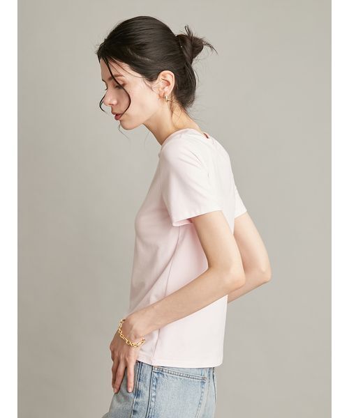 Mila Owen(ミラオーウェン)の「【接触冷感】【冷感持続】ICEDFABRICコンパクトTシャツ(Tシャツ/カットソー・レディース・ホワイト/ライトブルー/ネイビー/レッド/ピンク/ブラウン・1/0)」の11枚目の写真