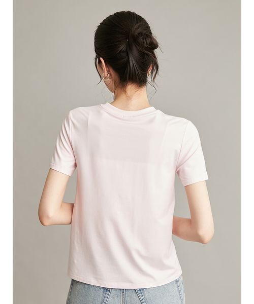 Mila Owen(ミラオーウェン)の「【接触冷感】【冷感持続】ICEDFABRICコンパクトTシャツ(Tシャツ/カットソー・レディース・ホワイト/ライトブルー/ネイビー/レッド/ピンク/ブラウン・1/0)」の12枚目の写真