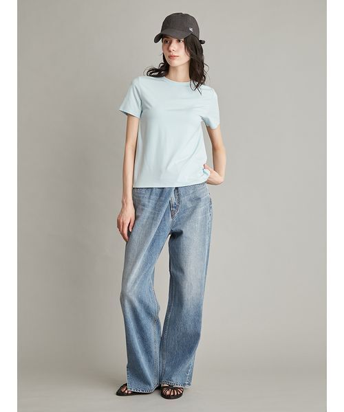 Mila Owen(ミラオーウェン)の「【接触冷感】【冷感持続】ICEDFABRICコンパクトTシャツ(Tシャツ/カットソー・レディース・ホワイト/ライトブルー/ネイビー/レッド/ピンク/ブラウン・1/0)」の17枚目の写真