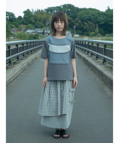 PEEVES PEEVES(フィブス フィブス)の「Check Overlay Maxi Skirt / Grey(スカート・レディース・その他・OS)」の1枚目の写真