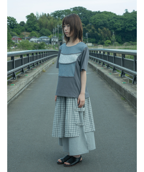 PEEVES PEEVES(フィブス フィブス)の「Check Overlay Maxi Skirt / Grey(スカート・レディース・その他・OS)」の3枚目の写真