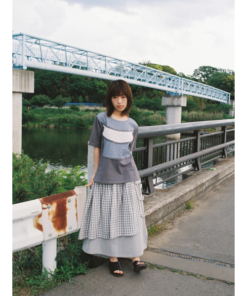 PEEVES PEEVES(フィブス フィブス)の「Check Overlay Maxi Skirt / Grey(スカート・レディース・その他・OS)」の2枚目の写真
