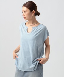 [ヴィンテージ感のある柔らかな着心地]メランジキーネックTシャツ