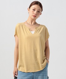 BAYFLOW | [ヴィンテージ感のある柔らかな着心地]メランジキーネックTシャツ(Tシャツ/カットソー)