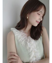 LAGUNAMOON | レースフリルニットプルオーバー 【夏服】【オフィスカジュアル】(ニット/セーター)