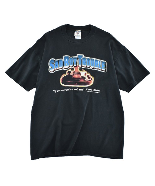 LABORATORY R(ラボラトリーアール)の「【USED】Y2K JERZEES “Sad Boy Trouble” バンドTシャツ(Tシャツ/カットソー・メンズ・ブラック・LARGE)」の1枚目の写真