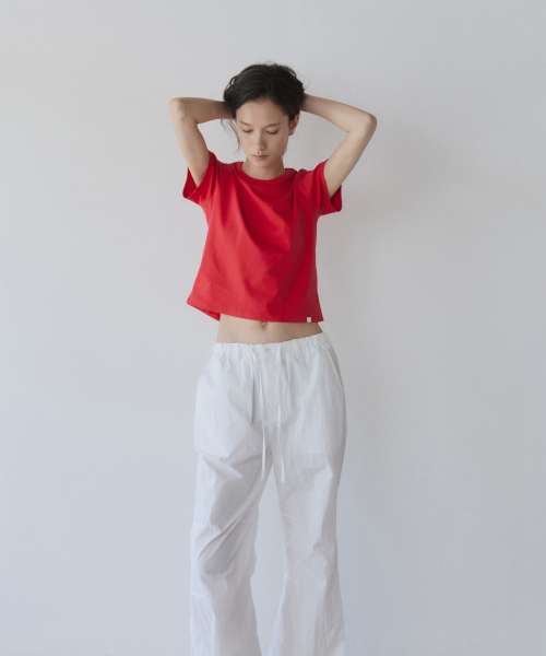 YEARNING（イヤニング）の「ESSENTIAL RIB SLIM TEE, RED（Tシャツ/カットソー・レディース・その他・FREE）」の2枚目の写真