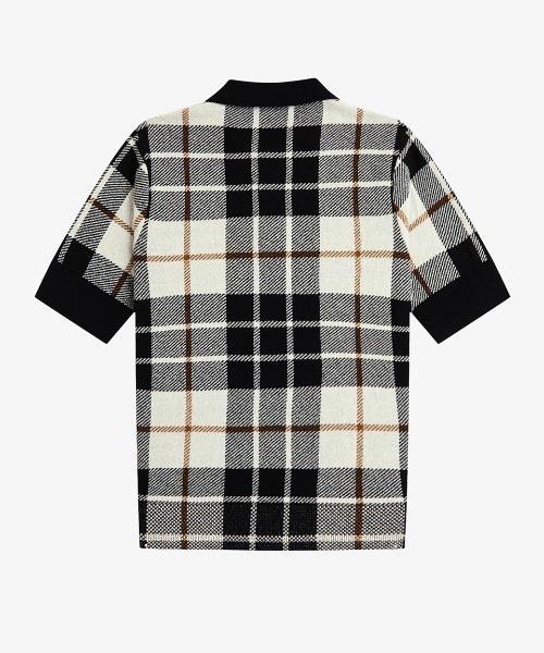 FRED PERRY（フレッドペリー）の「Boucle Tartan Knitted Shirt／ブークレタータンチェックニットシャツ（ポロシャツ・レディース・ベージュ・10）」の9枚目の写真