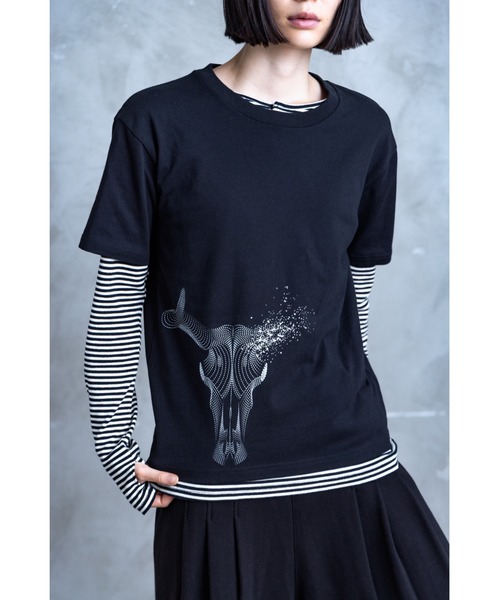 TAMYU(タミュー)の「TAMYU - Tau Graphic Tee / タウグラフィックTシャツ(Tシャツ/カットソー・メンズ・アイボリー/ブラック/チャコールグレー・FREE/SMALL)」の22枚目の写真