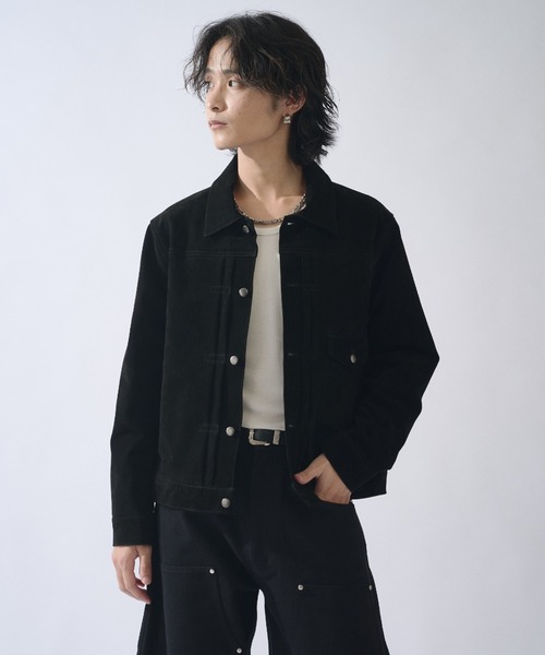Lui's(ルイス)の「ピッグスウェードトラッカージャケット(ブルゾン・メンズ・ブラウン/ブラック・S/M)」の2枚目の写真
