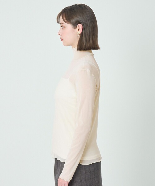 ANAYI(アナイ)の「チュールフロッキータートル プルオーバー(Tシャツ/カットソー・レディース・ピンクベージュ/ライトブルー/ブラック/ブラウン/オフホワイト・38/36)」の9枚目の写真