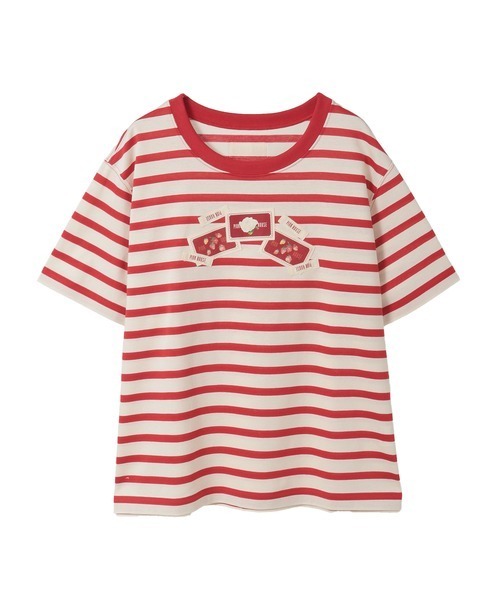 PINK HOUSE(ピンクハウス)の「ネームワッペンいっぱいカットソー(Tシャツ/カットソー・レディース・ネイビー×ホワイト/ブラック×ホワイト/ホワイト×レッド/ホワイト・フリー)」の1枚目の写真