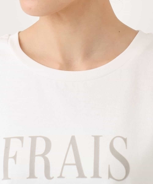 MK MICHEL KLEIN（エムケーミッシェルクラン）の「[洗える]シフォン切替えフロッキーロゴTシャツ（Tシャツ/カットソー・レディース・ホワイト/ネイビー・38）」の6枚目の写真