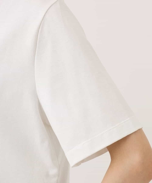 MK MICHEL KLEIN（エムケーミッシェルクラン）の「[洗える]シフォン切替えフロッキーロゴTシャツ（Tシャツ/カットソー・レディース・ホワイト/ネイビー・38）」の7枚目の写真