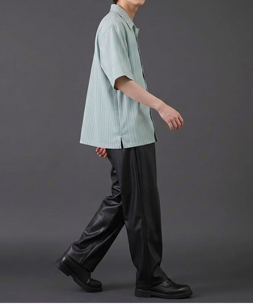 revertical（リバーティカル）の「マルチストライプ  半袖シャツ（シャツ/ブラウス・メンズ・チャコール/グリーン・MEDIUM/SMALL/LARGE）」の10枚目の写真