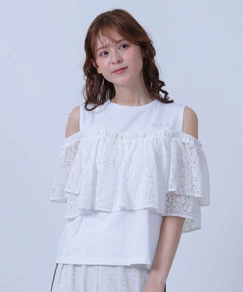 MARY QUANT(マリークワント)の「レースドッキング プルオーバー(Tシャツ/カットソー・レディース・ブラック/ホワイト/ブルー・M)」の2枚目の写真