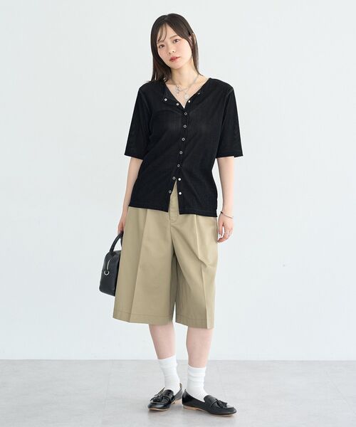 earth music&ecology(アースミュージックアンドエコロジー)の「タックハーフパンツ(その他パンツ・レディース・ベージュ/ブルー・FREE)」の22枚目の写真