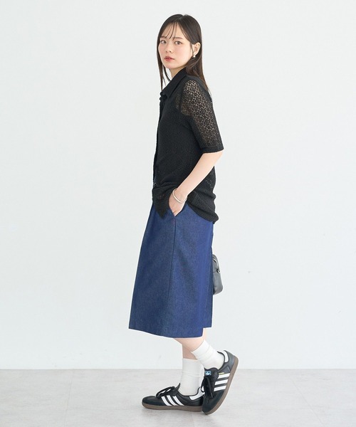 earth music&ecology(アースミュージックアンドエコロジー)の「タックハーフパンツ(その他パンツ・レディース・ベージュ/ブルー・FREE)」の12枚目の写真