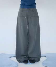 BELTED POCKET COTTON PT CHARCOAL