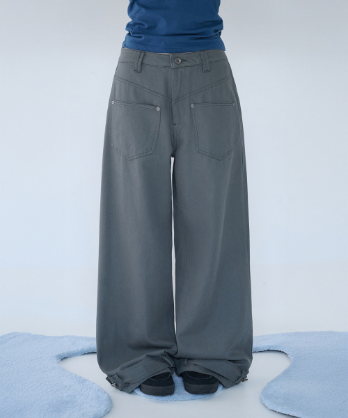 MIRECO(ミレコ)の「BELTED POCKET COTTON PT CHARCOAL(その他パンツ・レディース・その他・2/3/1)」の1枚目の写真