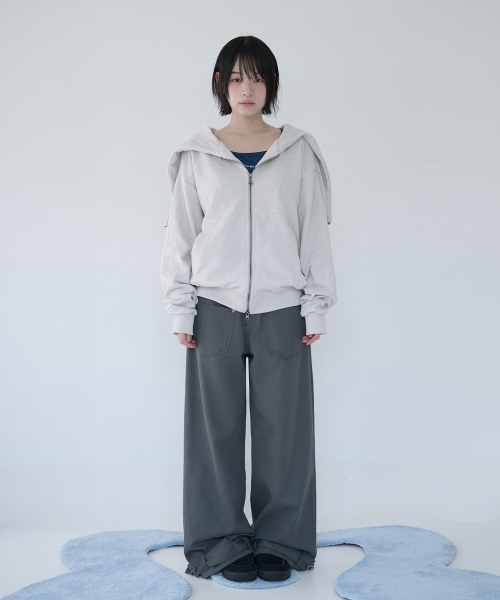 MIRECO(ミレコ)の「BELTED POCKET COTTON PT CHARCOAL(その他パンツ・レディース・その他・2/3/1)」の3枚目の写真