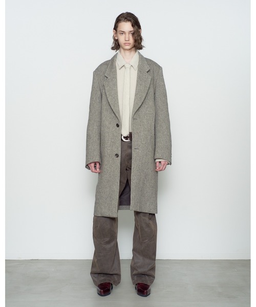 NVRFRGT（ネヴァーフォーゲット）の「SINGLE BREASTED COAT（チェスターコート・メンズ・ブラウン/ブラック・2/1）」の4枚目の写真