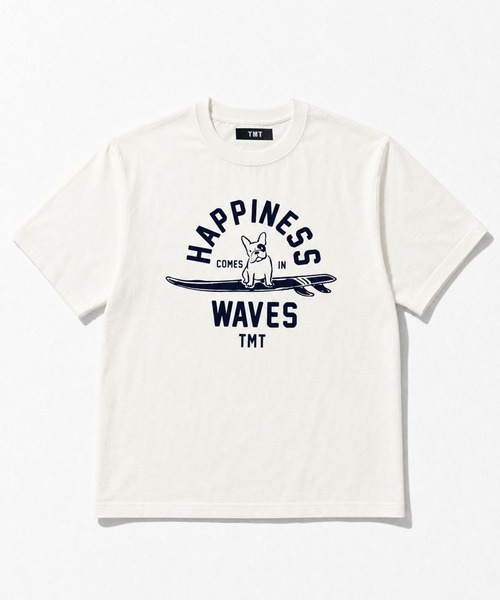 TMT(ティーエムティー)の「6.2oz COTTON S/S Tee (surf dog)(Tシャツ/カットソー・メンズ・ホワイト/ネイビー・SMALL/MEDIUM/LARGE/X-LARGE)」の1枚目の写真