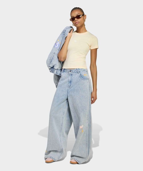 adidas(アディダス)の「アディダス ケアベア ハイライズ ワイドレッグ デニム パンツ / アディダスオリジナルス adidas Originals(デニムパンツ・レディース・ブルー・24/30/25/30/26/30/27/30/28/30/29/30/30W 30L/31W 30L/32W 30L)」の6枚目の写真