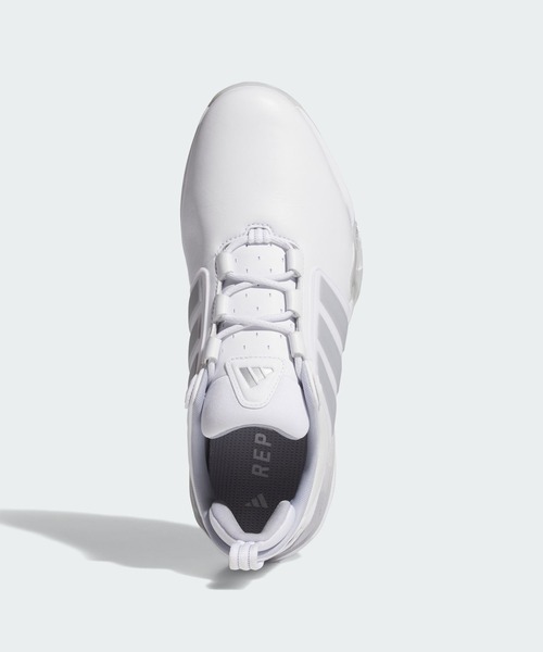 adidas(アディダス)の「アディパワー 26 ワイド スパイクレス ゴルフ / ADIPOWER 26 WIDE SPIKELESS GOLF【adidas Golf/アディダスゴルフ】(スニーカー・メンズ・ホワイト×シルバー・24.5cm/25.5cm/26.5cm/27.5cm/28.5cm/25.0cm/26.0cm/27.0cm/28.0cm/29.0cm)」の3枚目の写真