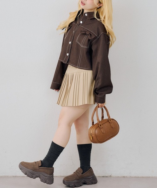 continuer de NICE CLAUP(コンティニューデナイスクラップ)の「【セットアップ対応】リボンフラップブルゾン(ブルゾン・レディース・ベージュ系その他/ブラウン/ネイビー・FREE)」の5枚目の写真