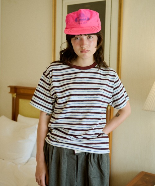 common gull products.(コモンガルプロダクツ)の「八月の忘れ物のボーダーtee(Tシャツ/カットソー・レディース・ホワイト系/イエロー系/グレー系/ベージュ系・SMALL/MEDIUM/LARGE)」の1枚目の写真