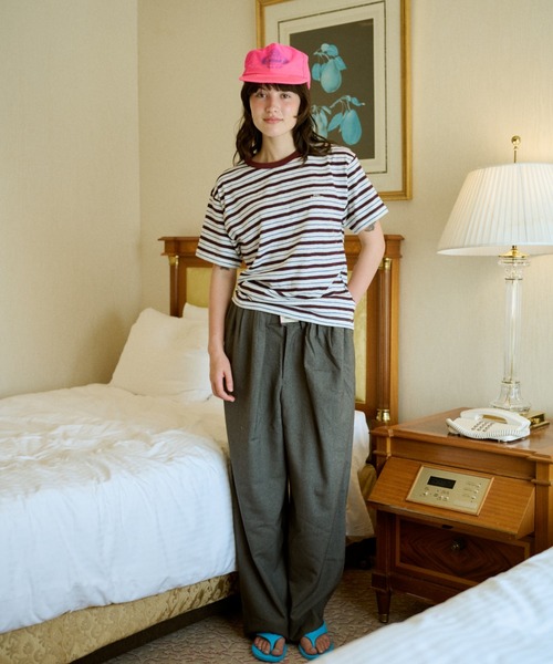 common gull products.(コモンガルプロダクツ)の「八月の忘れ物のボーダーtee(Tシャツ/カットソー・レディース・ホワイト系/イエロー系/グレー系/ベージュ系・SMALL/MEDIUM/LARGE)」の8枚目の写真