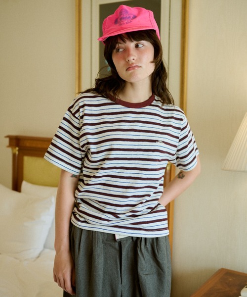 common gull products.(コモンガルプロダクツ)の「八月の忘れ物のボーダーtee(Tシャツ/カットソー・レディース・ホワイト系/イエロー系/グレー系/ベージュ系・SMALL/MEDIUM/LARGE)」の10枚目の写真