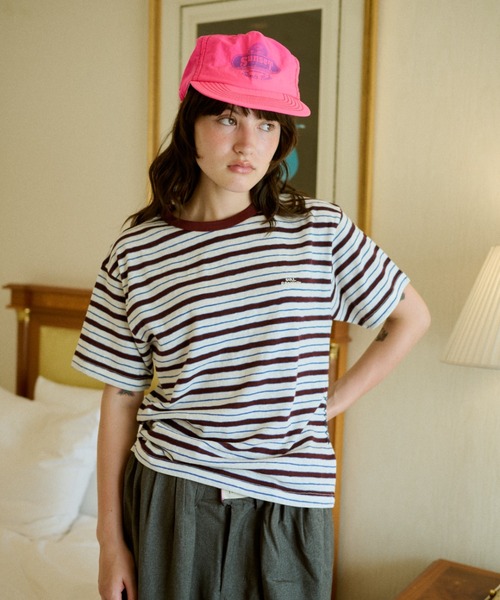 common gull products.(コモンガルプロダクツ)の「八月の忘れ物のボーダーtee(Tシャツ/カットソー・レディース・ホワイト系/イエロー系/グレー系/ベージュ系・SMALL/MEDIUM/LARGE)」の11枚目の写真