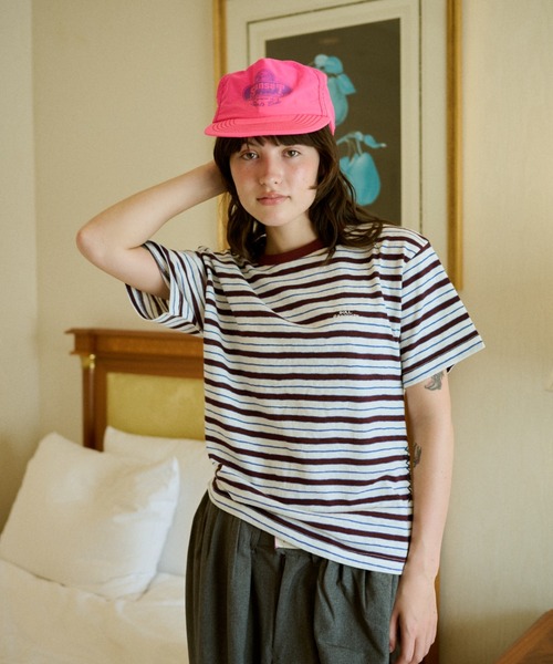 common gull products.(コモンガルプロダクツ)の「八月の忘れ物のボーダーtee(Tシャツ/カットソー・レディース・ホワイト系/イエロー系/グレー系/ベージュ系・SMALL/MEDIUM/LARGE)」の13枚目の写真