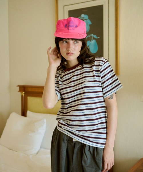common gull products.(コモンガルプロダクツ)の「八月の忘れ物のボーダーtee(Tシャツ/カットソー・レディース・ホワイト系/イエロー系/グレー系/ベージュ系・SMALL/MEDIUM/LARGE)」の14枚目の写真