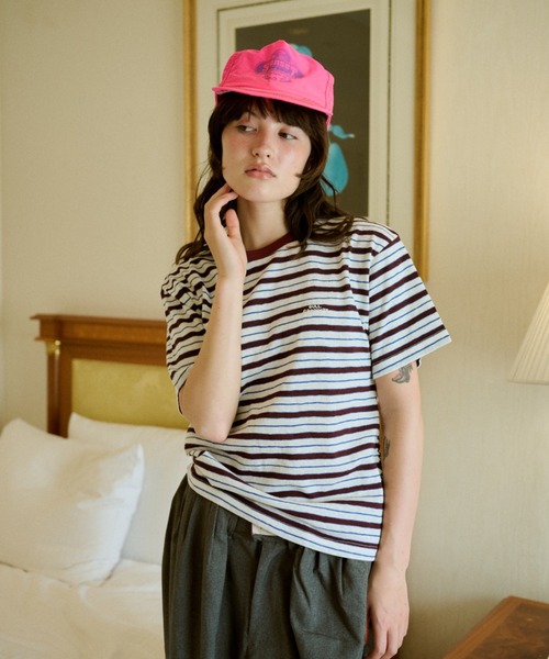 common gull products.(コモンガルプロダクツ)の「八月の忘れ物のボーダーtee(Tシャツ/カットソー・レディース・ホワイト系/イエロー系/グレー系/ベージュ系・SMALL/MEDIUM/LARGE)」の15枚目の写真