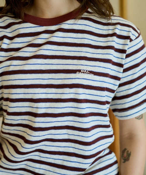 common gull products.(コモンガルプロダクツ)の「八月の忘れ物のボーダーtee(Tシャツ/カットソー・レディース・ホワイト系/イエロー系/グレー系/ベージュ系・SMALL/MEDIUM/LARGE)」の17枚目の写真