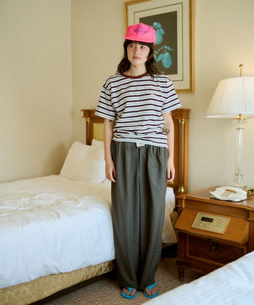 common gull products.(コモンガルプロダクツ)の「八月の忘れ物のボーダーtee(Tシャツ/カットソー・レディース・ホワイト系/イエロー系/グレー系/ベージュ系・SMALL/MEDIUM/LARGE)」の6枚目の写真