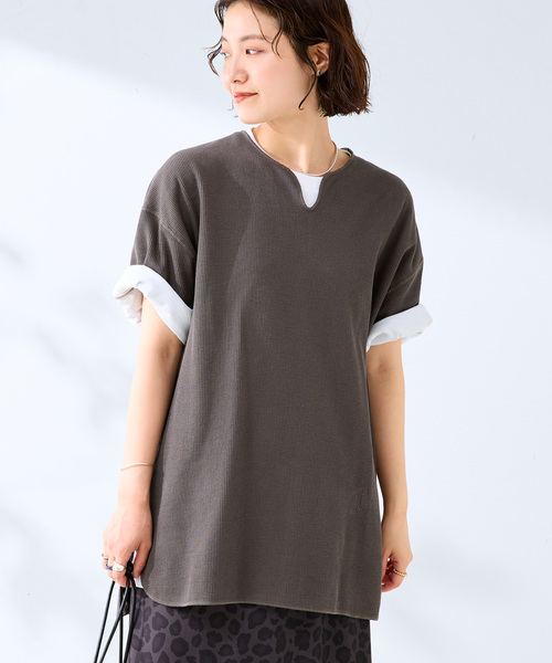B.C STOCK(ベーセーストック)の「【2点セット】スリットネックサーマル TEE(Tシャツ/カットソー・メンズ・アイボリー/イエロー/ブラック系その他/サックスブルー/ホワイト・LARGE/MEDIUM)」の9枚目の写真