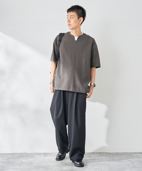 B.C STOCK(ベーセーストック)の「【2点セット】スリットネックサーマル TEE(Tシャツ/カットソー・メンズ・アイボリー/イエロー/ブラック系その他/サックスブルー/ホワイト・LARGE/MEDIUM)」の13枚目の写真