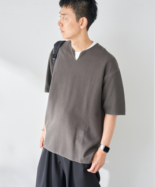 B.C STOCK(ベーセーストック)の「【2点セット】スリットネックサーマル TEE(Tシャツ/カットソー・メンズ・アイボリー/イエロー/ブラック系その他/サックスブルー/ホワイト・LARGE/MEDIUM)」の18枚目の写真
