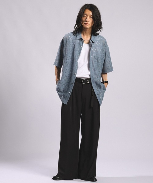 RAGEBLUE(レイジブルー)の「【LUXURY+EASY】<イージーケア> CHARM DETAIL PLEATED WIDE SLACKS/ラグイージーチャーム付きタックワイドスラックス【セットアップ対応】(スラックス・メンズ・ブラック/パープル/グレー/ワインレッド/ブラック系その他・MEDIUM/LARGE)」の17枚目の写真