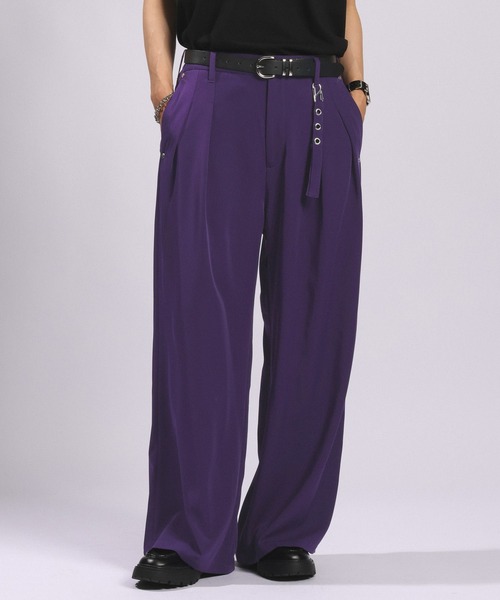 RAGEBLUE(レイジブルー)の「【LUXURY+EASY】<イージーケア> CHARM DETAIL PLEATED WIDE SLACKS/ラグイージーチャーム付きタックワイドスラックス【セットアップ対応】(スラックス・メンズ・ブラック/パープル/グレー/ワインレッド/ブラック系その他・MEDIUM/LARGE)」の20枚目の写真