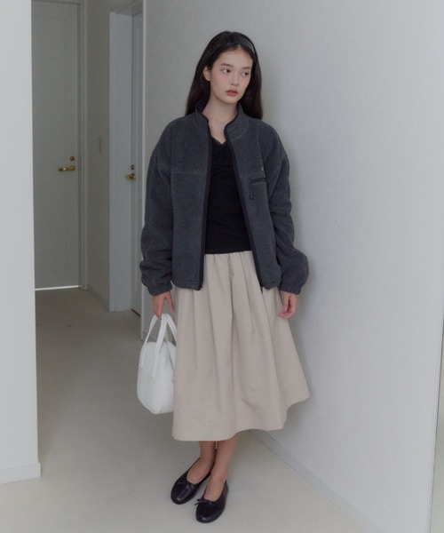 GIUNON(ジウノン)の「back shirring midi skirt / バックシャーリングミディスカート(スカート・レディース・ベージュ/ブラック/ホワイト・0/1)」の21枚目の写真