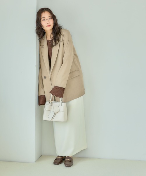 mysty woman（ミスティウーマン）の「フレアスリーブカットソー長袖　 1077976（Tシャツ/カットソー・レディース・ブラック/ブラウン/オフホワイト・FREE）」の11枚目の写真
