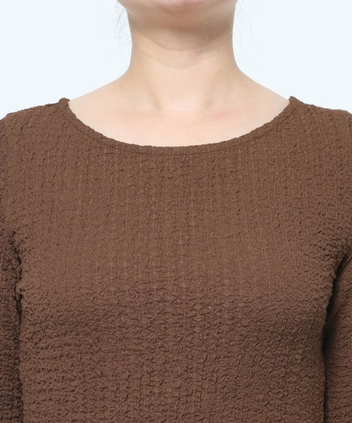 mysty woman（ミスティウーマン）の「フレアスリーブカットソー長袖　 1077976（Tシャツ/カットソー・レディース・ブラック/ブラウン/オフホワイト・FREE）」の21枚目の写真