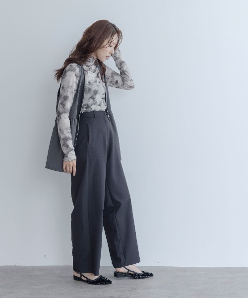 maviru(マヴィル)の「シアー メッシュ ハイネック トップス(Tシャツ/カットソー・レディース・ベージュ系/グレー系・M/L/XL)」の5枚目の写真