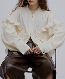 Ameri（アメリ）の「MILITARY NYLON FRILL BLOUSON（ブルゾン）」